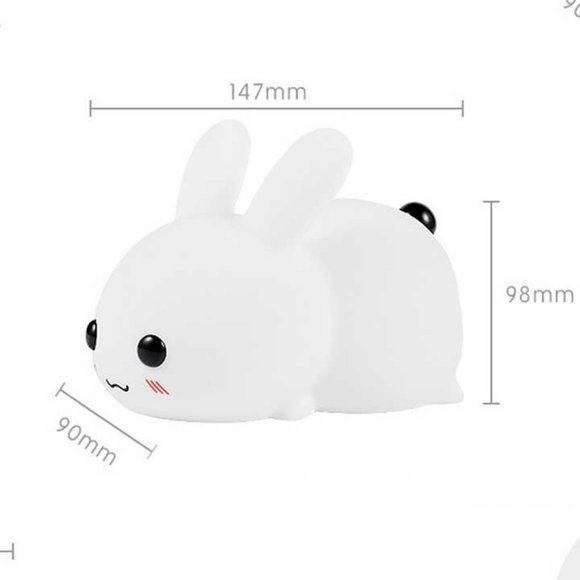 Perfect Gift Jade bunny Sleeping lamp light up silicone animal night light - Picture 11 of 16